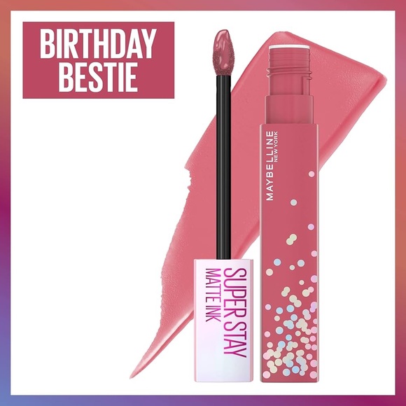 3/$15 Maybelline Matte Ink Lipstick- Birthday babe, Birthday Bestie & Party Goer - Picture 3 of 11